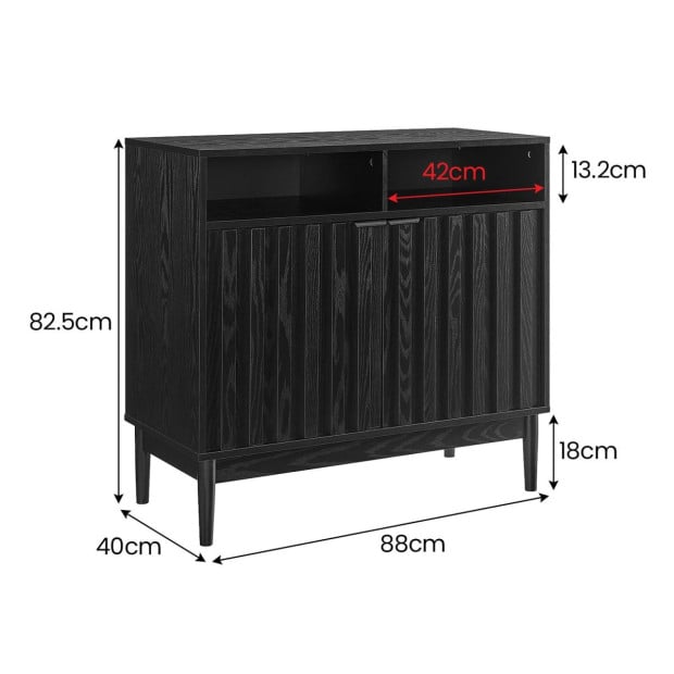 Sarantino Eleni 2-Door Sideboard - Black Image 4