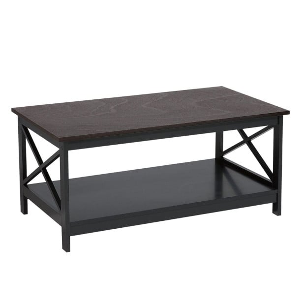 Sarantino Irene Black Cross Coffee Table Image 2