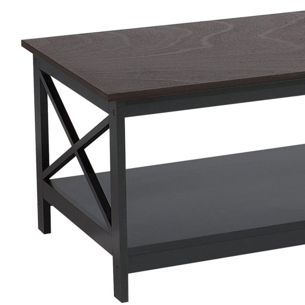 Sarantino Irene Black Cross Coffee Table Image 5