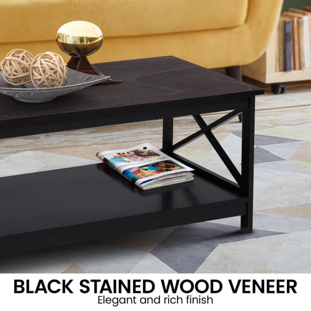 Sarantino Irene Black Cross Coffee Table Image 7