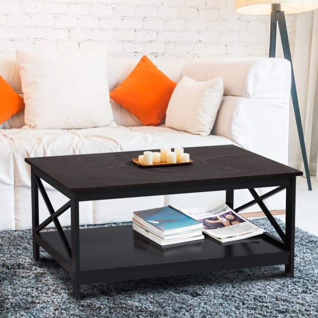 Sarantino Irene Black Cross Coffee Table Image 10