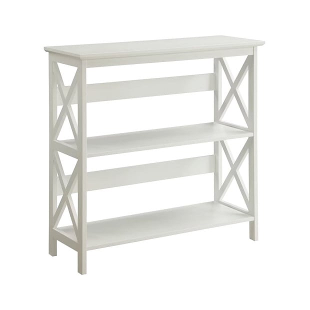 Sarantino Lucas 3-Tier Bookshelf Display Rack in White Image 2