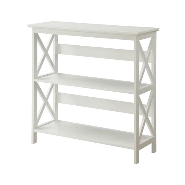 Sarantino Lucas 3-Tier Bookshelf Display Rack in White Image 4