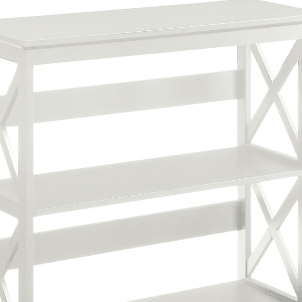 Sarantino Lucas 3-Tier Bookshelf Display Rack in White Image 7