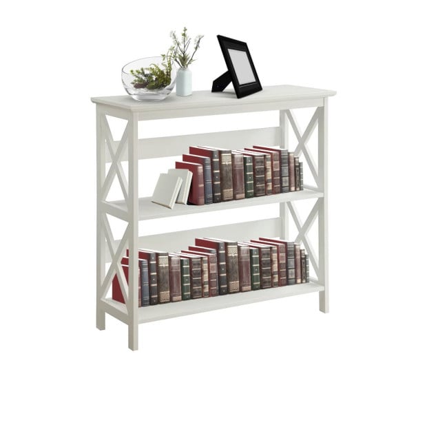 Sarantino Lucas 3-Tier Bookshelf Display Rack in White Image 8