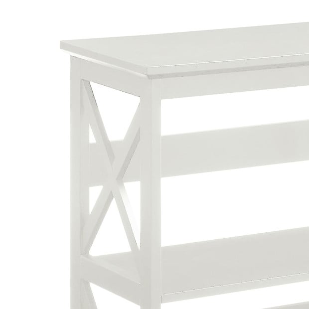 Sarantino Lucas 3-Tier Bookshelf Display Rack in White Image 9