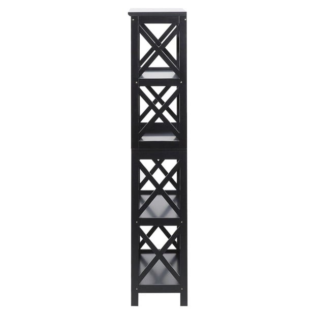 Sarantino Daphne 5-Tier Cross Panel Bookshelf Image 6