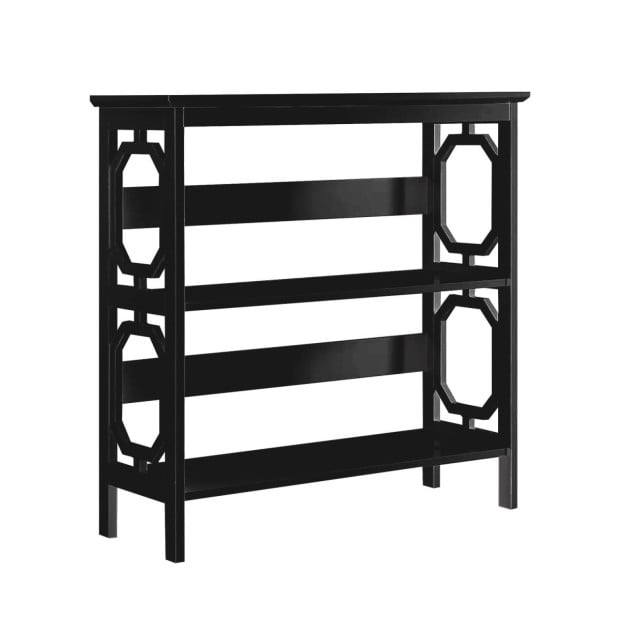 Sarantino Laurel 3-Tier Bookshelf Display Rack in Black Image 2