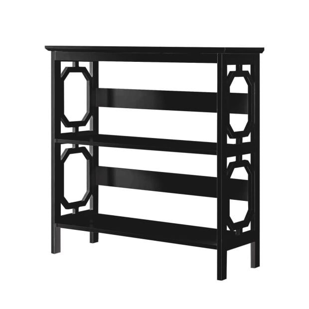 Sarantino Laurel 3-Tier Bookshelf Display Rack in Black Image 4