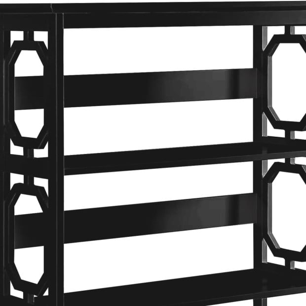 Sarantino Laurel 3-Tier Bookshelf Display Rack in Black Image 7