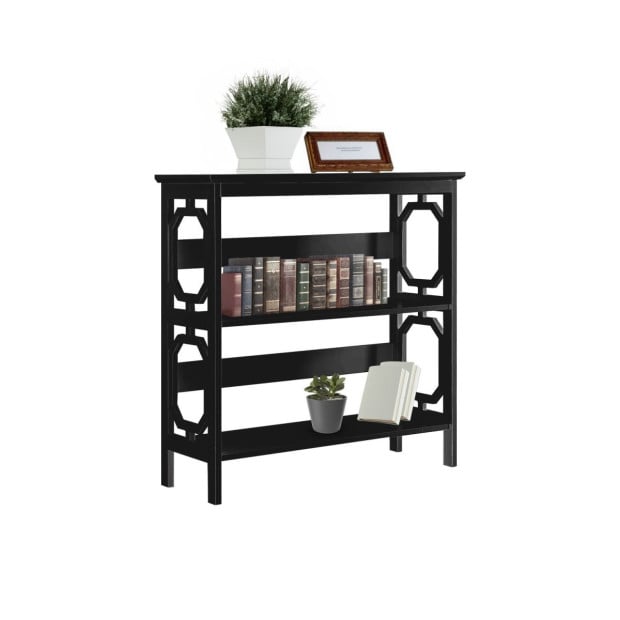 Sarantino Laurel 3-Tier Bookshelf Display Rack in Black Image 8