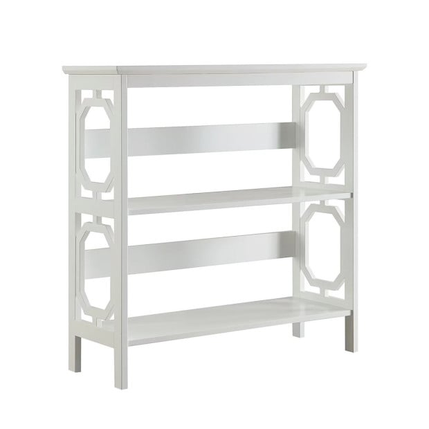 Sarantino Laurel 3-Tier Bookshelf Display Rack in White Image 2