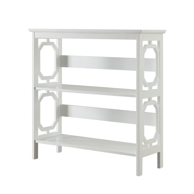 Sarantino Laurel 3-Tier Bookshelf Display Rack in White Image 4