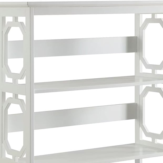 Sarantino Laurel 3-Tier Bookshelf Display Rack in White Image 7