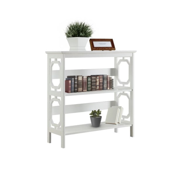 Sarantino Laurel 3-Tier Bookshelf Display Rack in White Image 8