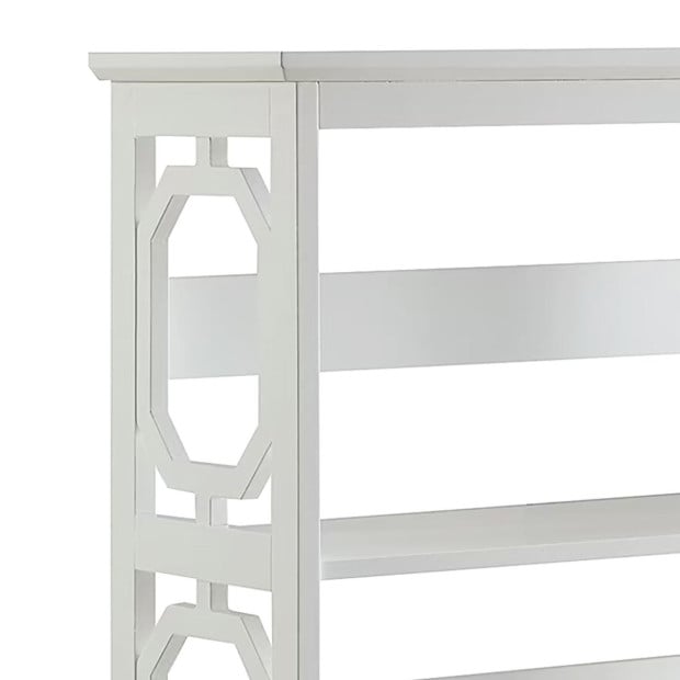 Sarantino Laurel 3-Tier Bookshelf Display Rack in White Image 9