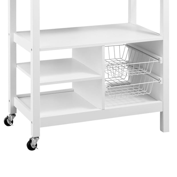 Sarantino Carina Wooden Kitchen Cart Microwave Stand Image 4