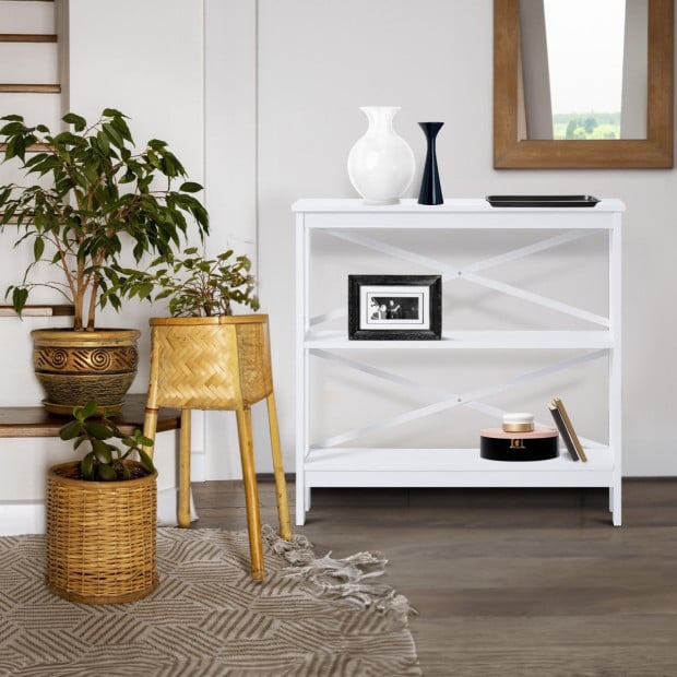 Sarantino Faustine Thin Cross Console Table Image 9