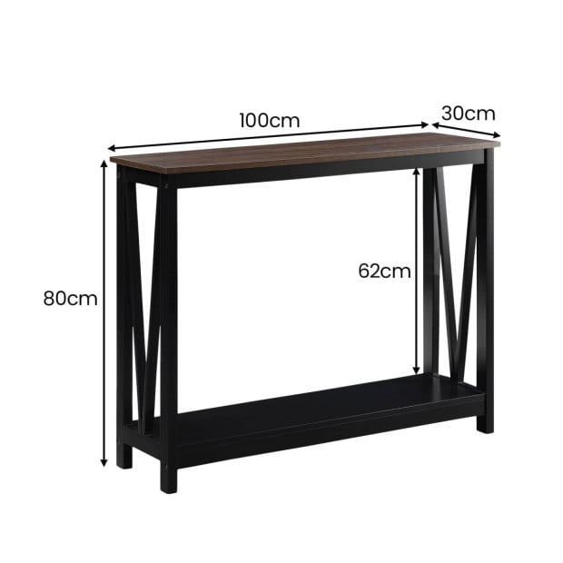 Sarantino Cielo 2-Tier Console Table Dark Walnut Image 3