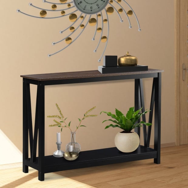 Sarantino Cielo 2-Tier Console Table Dark Walnut Image 11