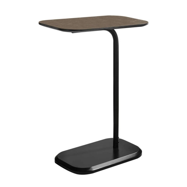 Sarantino Beveled Edge C-Shaped Side Table - Oak Image 2