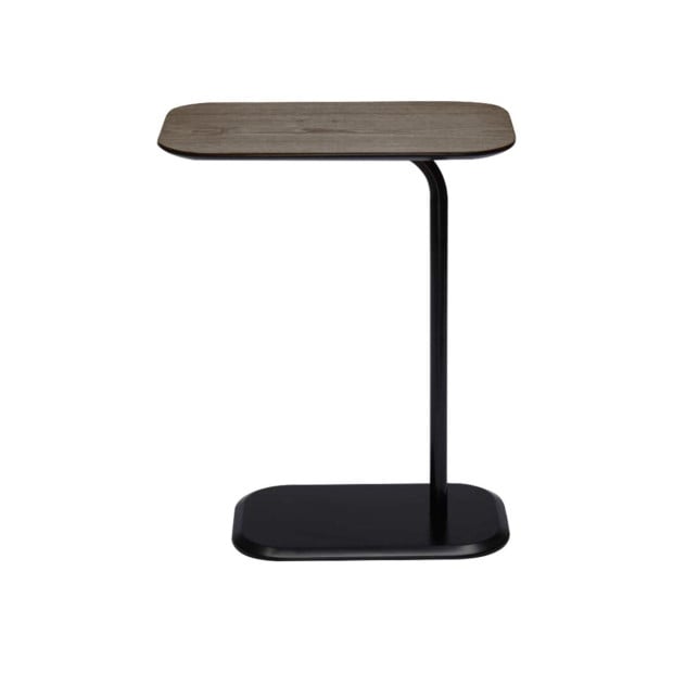 Sarantino Beveled Edge C-Shaped Side Table - Oak Image 4