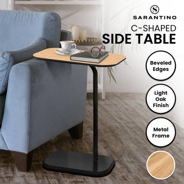 C shaped top side table silver