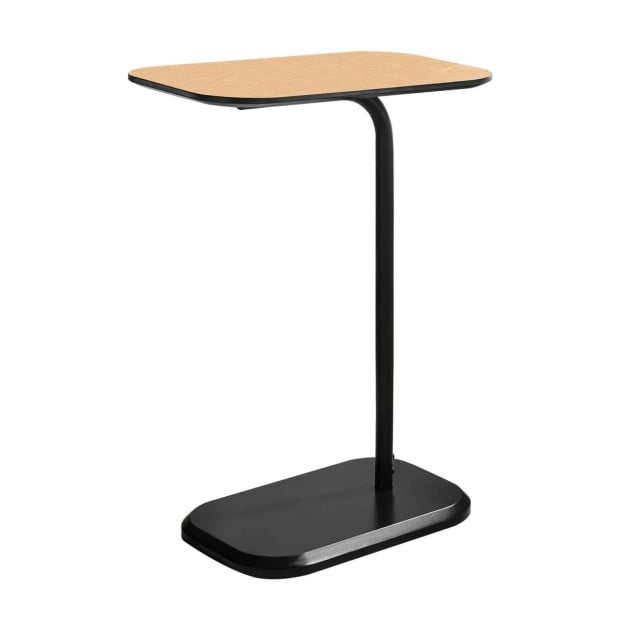Sarantino Beveled Edge C-Shaped Side Table - Light Oak Image 2