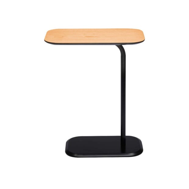 Sarantino Beveled Edge C-Shaped Side Table - Light Oak Image 4