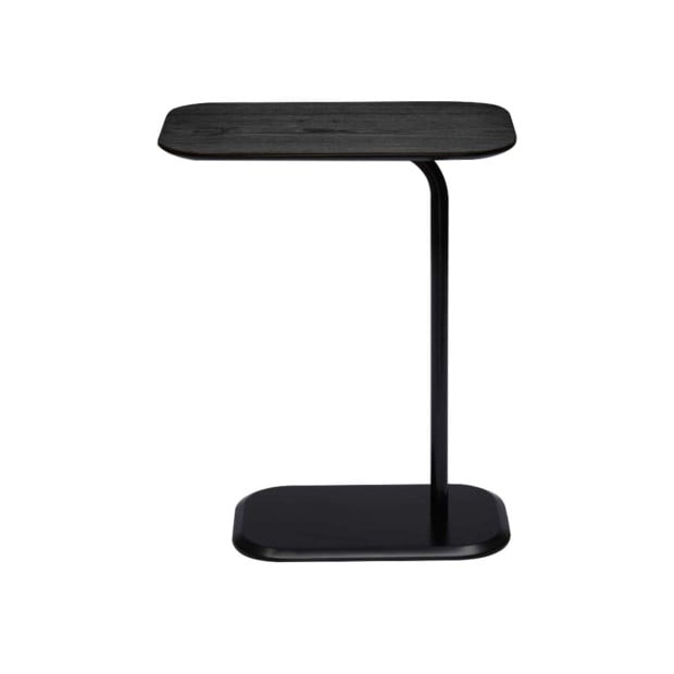 Sarantino Beveled Edge C-Shaped Side Table - Black Image 4