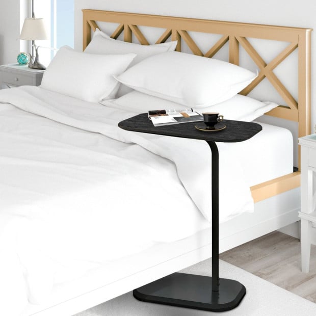 Sarantino Beveled Edge C-Shaped Side Table - Black Image 6
