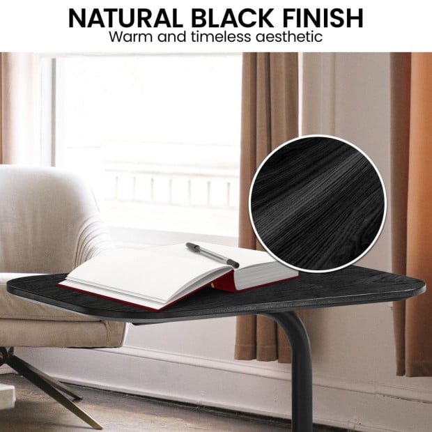 Sarantino Beveled Edge C-Shaped Side Table - Black Image 9