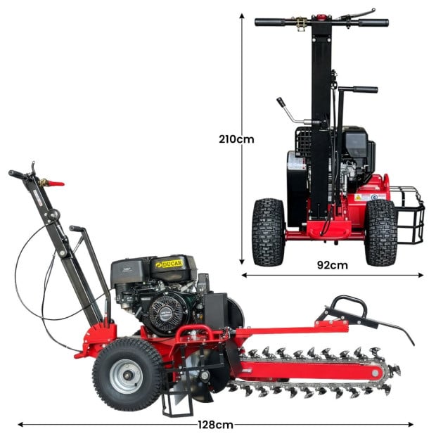 Ducar Trench Digger 457cc 18HP 4-Stroke Key Start, Petrol Trencher Machine Image 3