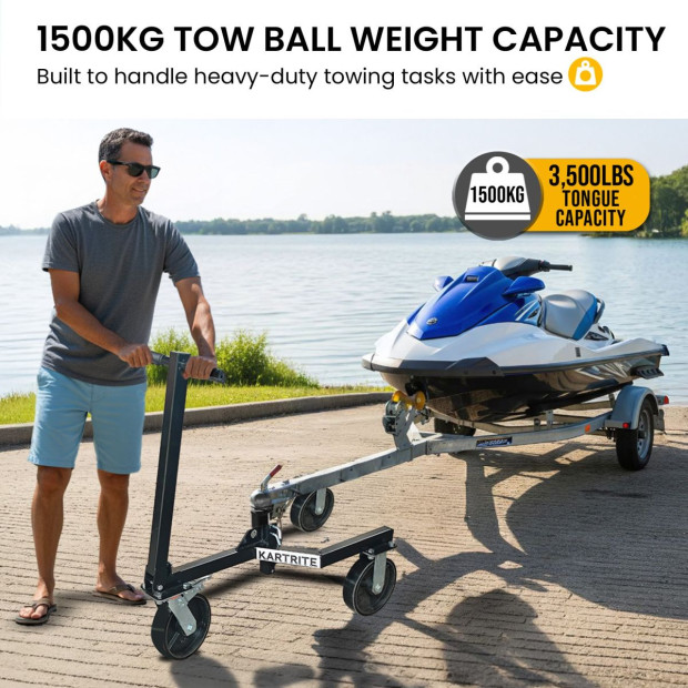 Kartrite Trailer Dolly 1500kg (3500lbs) Capacity Heavy-Duty Carbon Steel 8-Inch Wheels Image 5