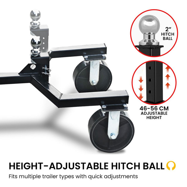 Kartrite Trailer Dolly 1500kg (3500lbs) Capacity Heavy-Duty Carbon Steel 8-Inch Wheels Image 7