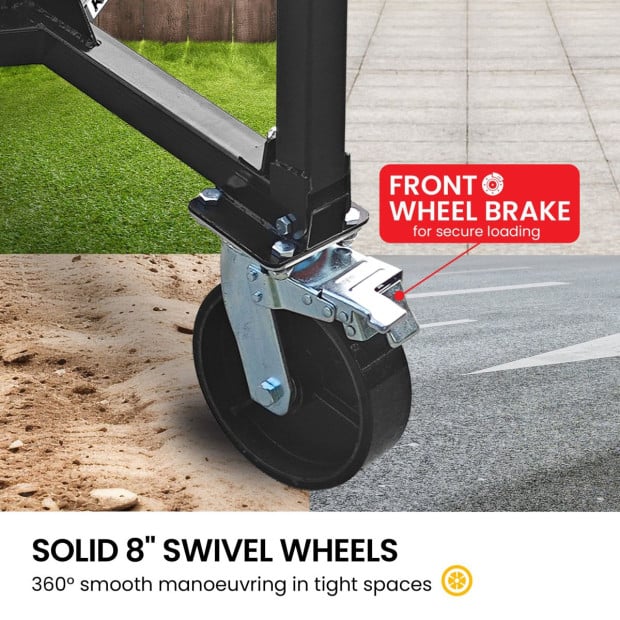 Kartrite Trailer Dolly 1500kg (3500lbs) Capacity Heavy-Duty Carbon Steel 8-Inch Wheels Image 8