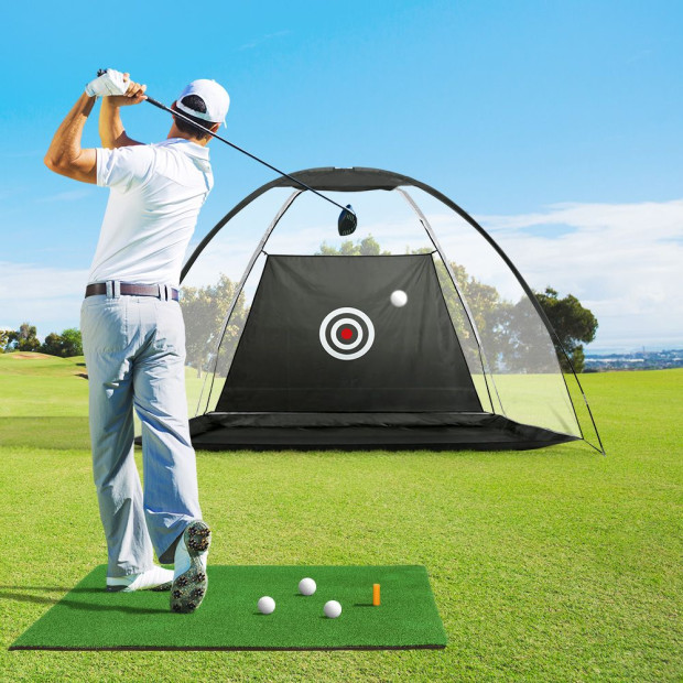 Golf Practice Net And Training Mat Set Cage Training Aid Hitting Mat Image 8