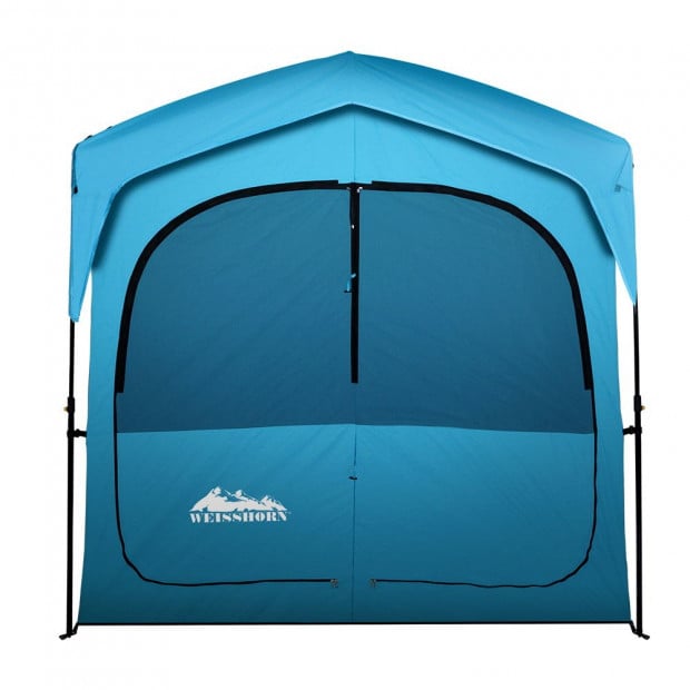 Pop Up Camping Shower Tent Portable Toilet Outdoor Change Room Blue Image 3