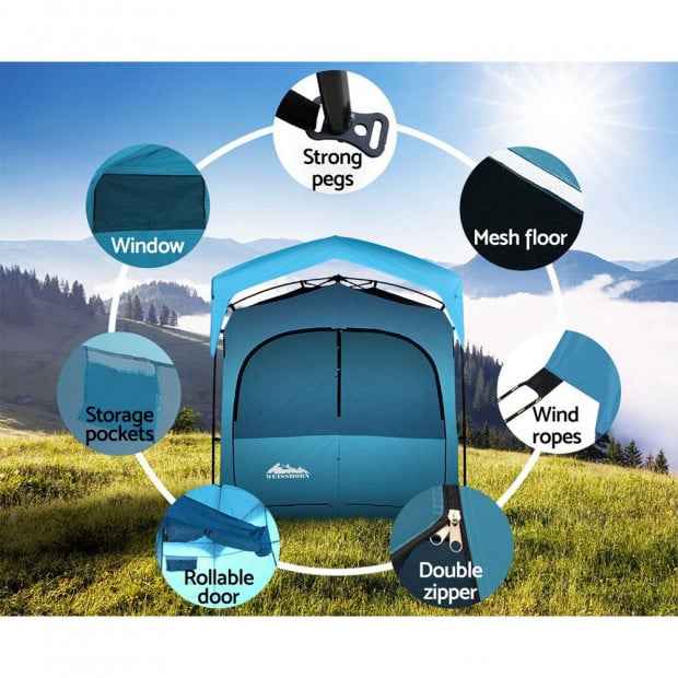 Pop Up Camping Shower Tent Portable Toilet Outdoor Change Room Blue Image 5