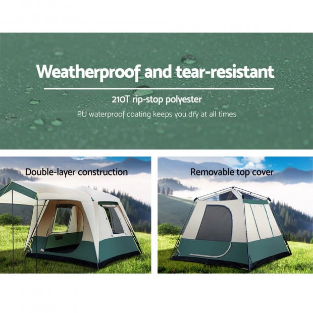 Instant Up Camping Tent 4 Person Pop up Tents Family Hiking Dome Camp Image 4