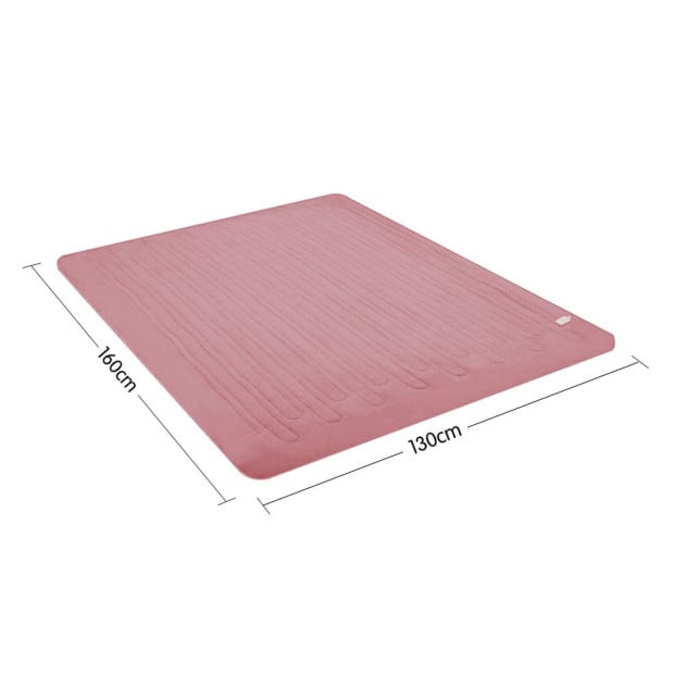 Laura Hill Heated Electric Blanket Throw Rug Coral Warm Fleece Pink Image 3
