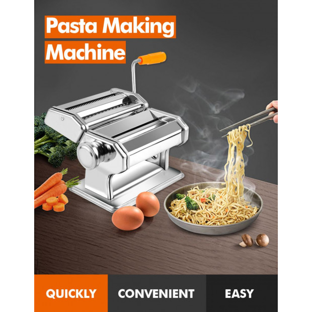 150mm Stainless Steel Pasta Making Machine Noodle Maker Silver Image 2