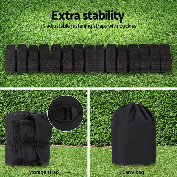 Boat Cover 25-27ft Trailerable Jumbo Marine 600d Heavy Duty Black Image 6