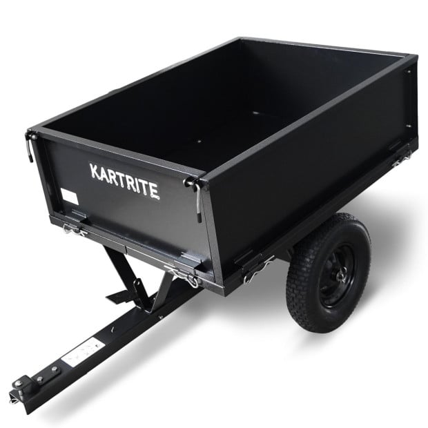 Kartrite Steel Dump Cart 270kg with Quick-Release & Tow-Behind Hitch Image 4