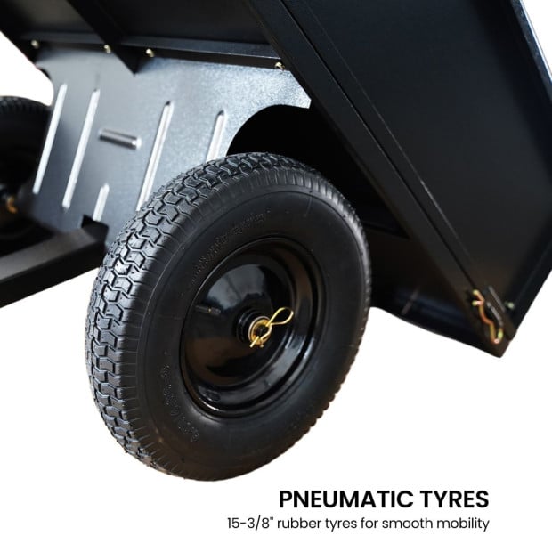 Kartrite Steel Dump Cart 270kg with Quick-Release & Tow-Behind Hitch Image 6