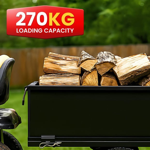 Kartrite Steel Dump Cart 270kg with Quick-Release & Tow-Behind Hitch Image 8