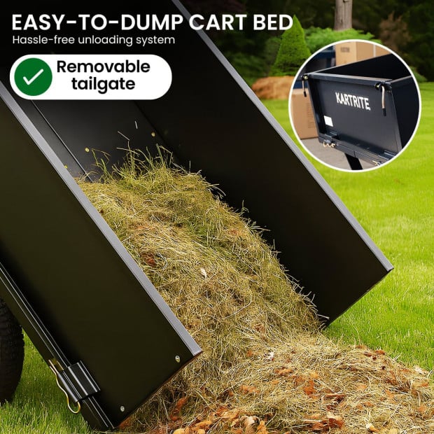 Kartrite Steel Dump Cart 270kg with Quick-Release & Tow-Behind Hitch Image 9