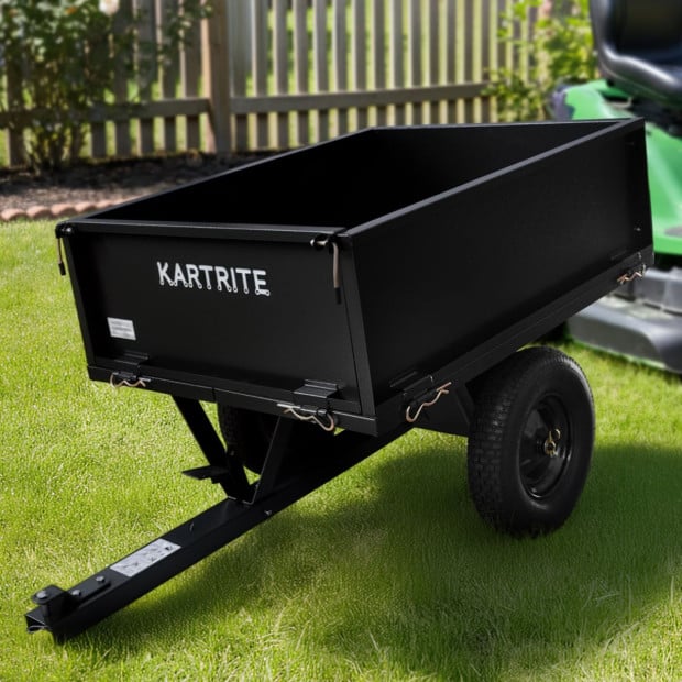 Kartrite Steel Dump Cart 270kg with Quick-Release & Tow-Behind Hitch Image 10