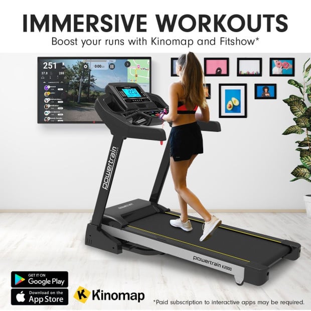 Powertrain K2000 Treadmill w/ Fan & Auto Incline Speed 22km/h Image 7