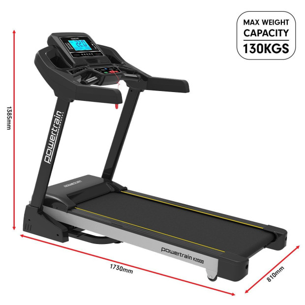 Powertrain K2000 Treadmill w/ Fan & Auto Incline Speed 22km/h Image 11